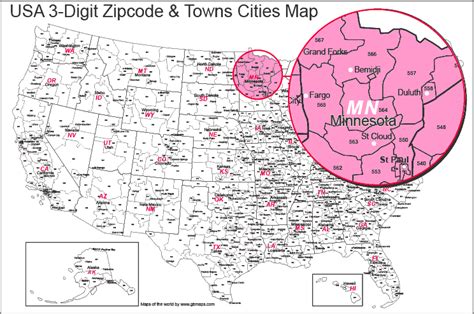 Major City Zip Code Map