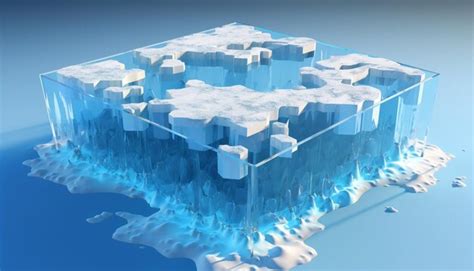 Premium Photo | Illustrate a 3D geometric ice cube melting slowly