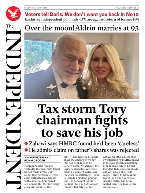 Independent On Sunday Front Page 22nd Of January 2023 Tomorrow S