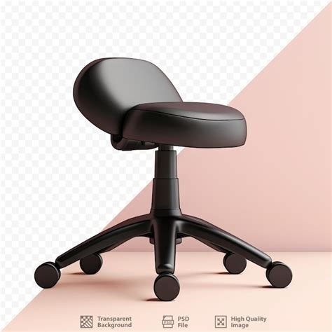 Premium PSD | Ergonomic black stool with back support and adjustable height