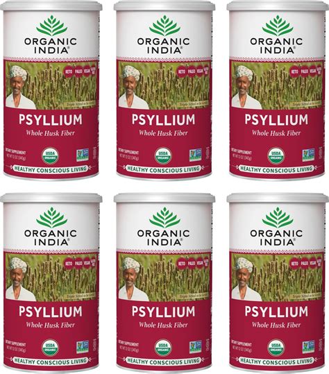 Organic India Whole Psyllium Husk Powder Organic Psyllium Husk Fiber Supplement