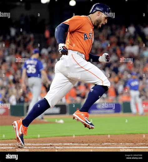 Houston Astros George Springer Runs The Bases After Hitting A Home Run