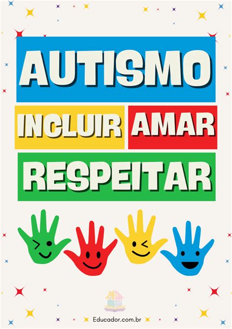 Cartaz Autismo 2024 - Cartazes e atividades sobre o Dia do Autismo 2024 - Educador