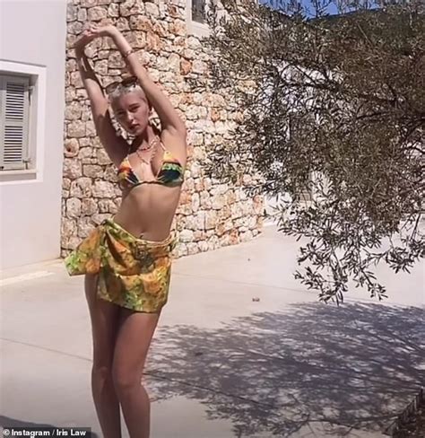 Iris Law Flaunts Her Phenomenal Figure In A Skimpy Rainbow Bikini Daily Mail Online