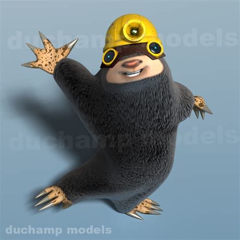 cartoon mole character animation 3d model