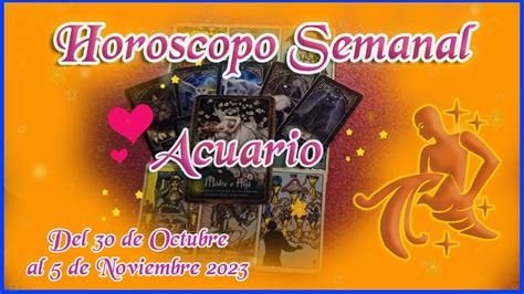 Acuario Hor Scopo Semanal Dinero Amor Y Suerte Del De Octubre Al