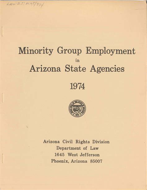 Minority group employment in Arizona State agencies 1974 | Arizona