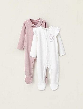 Pyjama En Velours Rose Sophie La Girafe 1 Mois Rose Kiabi 24 99