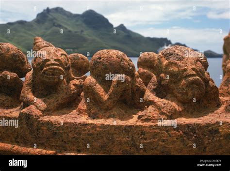 Carvings At Tiki Park Taiohae On Nuku Hiva In The Marquesas Islands