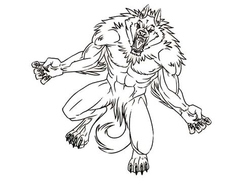 Monster Loup Werewolf Garou Coloriage Kleurplaten Kleurplaat Weerwolf