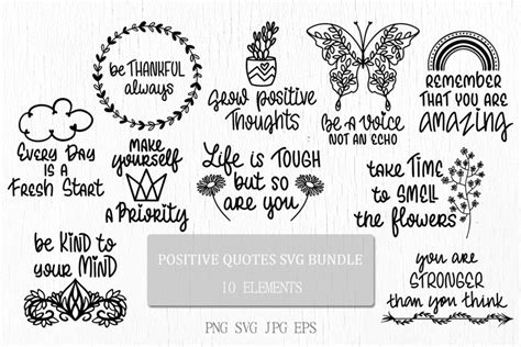 Positive Quotes Svg Bundle Motivational Affirmations