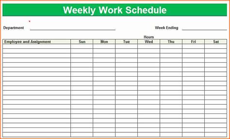 Weekly Staffing Schedule Template