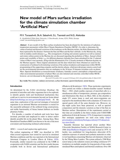 (PDF) New model of Mars surface irradiation for the climate simulation ...