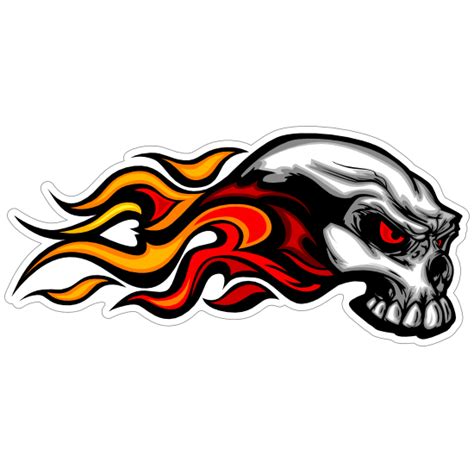 Flame Skull Decal