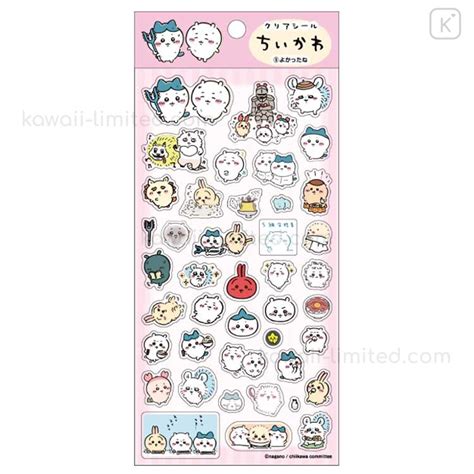 Japan Chiikawa Clear Seal Sticker Friends Pink Kawaii Limited