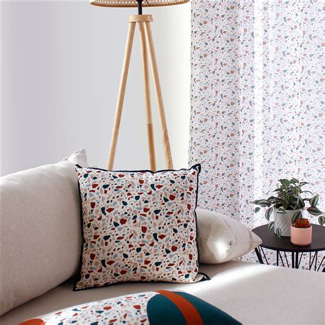 Coussin carré coton 40 cm Terrazzo Multicolore Déco textile Eminza