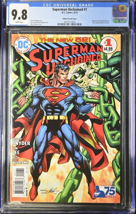 Dc Comics Superman Unchained 1 Cgc 98 Adams Bronze Age Variant Ebay