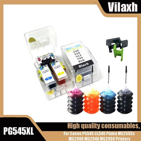 Vilaxh 545XL 546XL 545 XL 546 XL Smart Cartridge Refill For Canon PG545