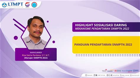 Highlight Sosialisasi Daring Panduan Pendaftaran Snmptn 2022 Youtube