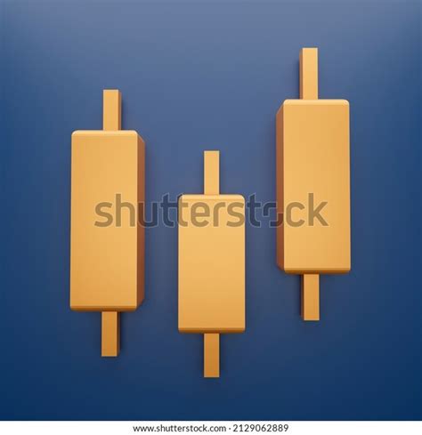 Gold Candlestick Chart Isolated On Blue Stock Illustration 2129062889 ...