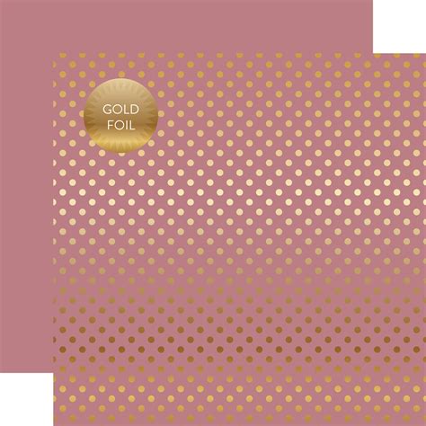 Mauve Gold Foil Dot 12x12 Dots And Stripes Cardstock The 12x12