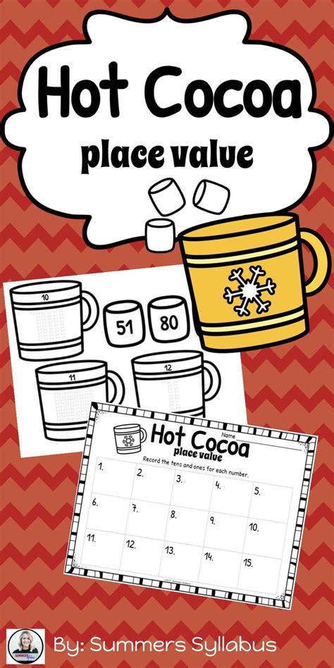 Hot Cocoa Place Value Math Center Math Center Math Elementary Math