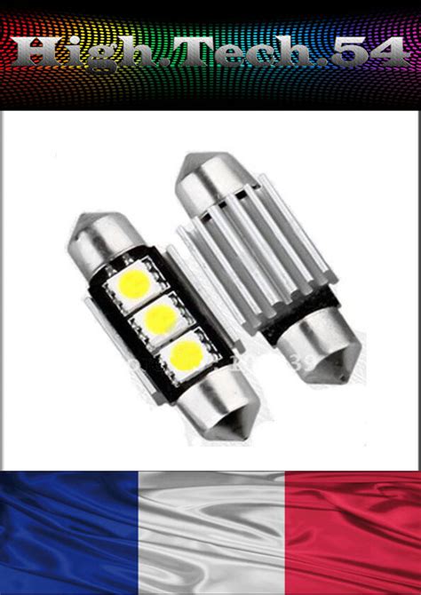 2 AMPOULE NAVETTE A 3 LEDs SMD C5W 36mm SANS ERREUR CANBUS EBay