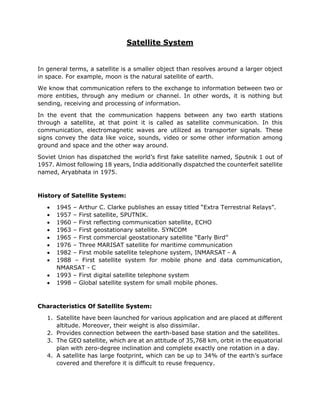 Satellite System Pdf