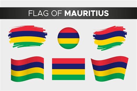 Premium Vector National Flag Of Mauritius In Brush Stroke Wavy Circle