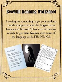 Activity for Beowulf- Kennings by Christine's Modest English | TPT