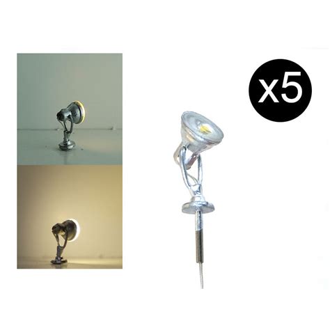 5x Projecteur ancien HO à LED blanc chaud