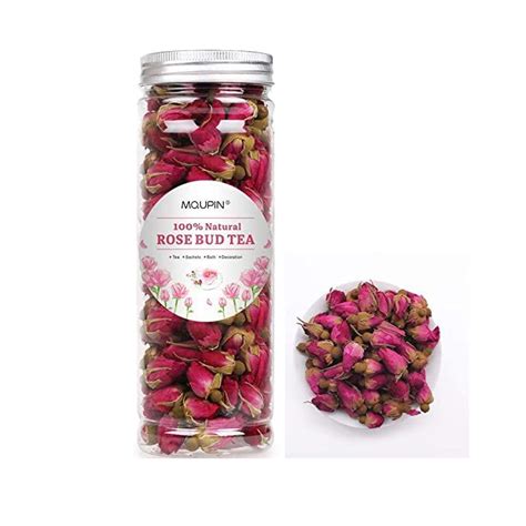 Mqupin Rose Bud Tea Dried Red Rose Natural Pure Flower Edible Buds