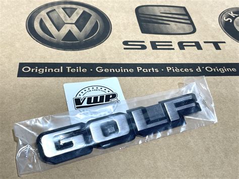 Vw Golf Mk2 Rear Golf Badge Emblem Satin Black And Chrome New Genuine