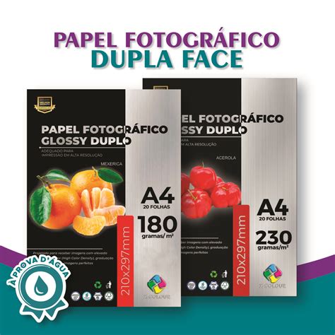 Papel Fotogr Fico Dupla Face Brilho Glossy X Colour A G G