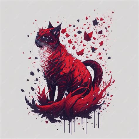 Premium AI Image | A drawing of a red cat with black and red markings ...