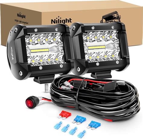 Nilight Barra De Luz LED 2 Unidades De 60 W 4 Pulgadas De Punto De