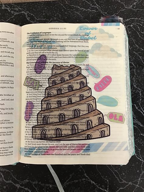 Tower Of Babel Bible Journaling Printable Stickers Instant Etsy