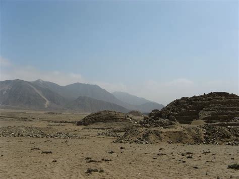 Ancient pyramids of Caral against the Andean foothills. | Smithsonian ...