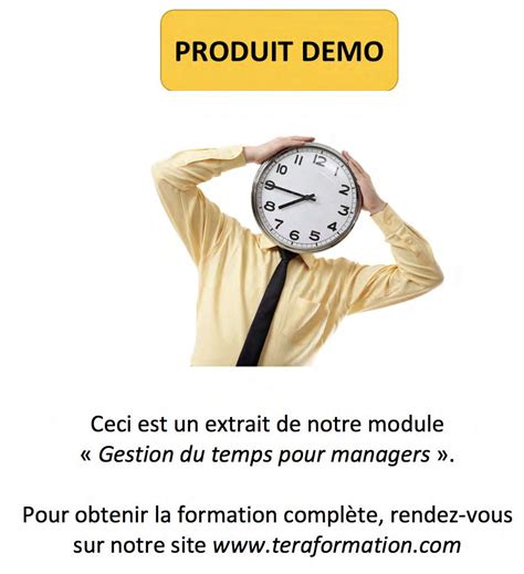 Gestion Du Temps Pour Managers Livret Du Stagiaire Durée 1 Jour Pdf