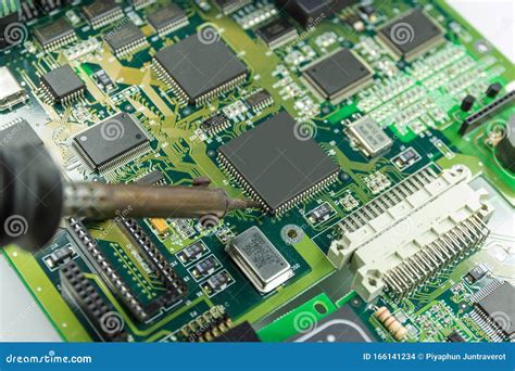 Soldering Iron For Repairing Electronic Of The Computer Circuit Board