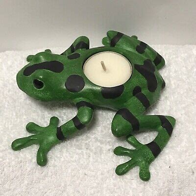 Auratus Green And Black Frog Tea Light Candle Holder In 2021 Cute