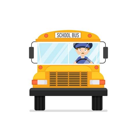 Autobús Escolar Con Chofer Ilustración Vectorial 3120311 Vector En