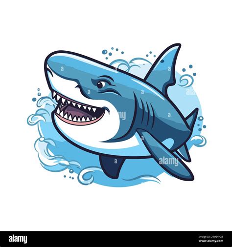 Shark Vector Illustration Cartoon Style Shark Icon Isolated On White Background Stock Vector