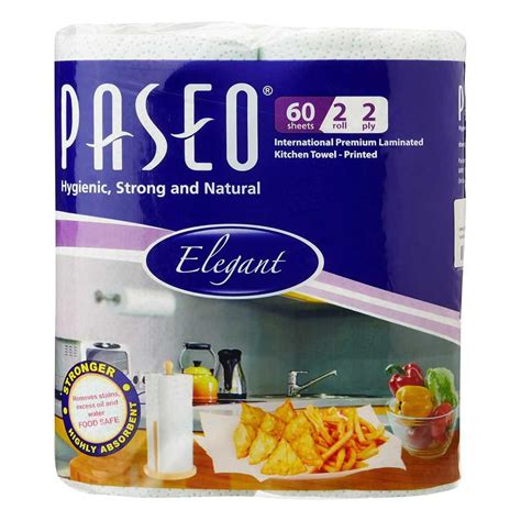 White Paseo Tissues Printed Kitchen Towels Rolls Packaging Type