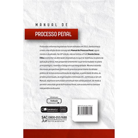 Livro Manual De Processo Penal Submarino