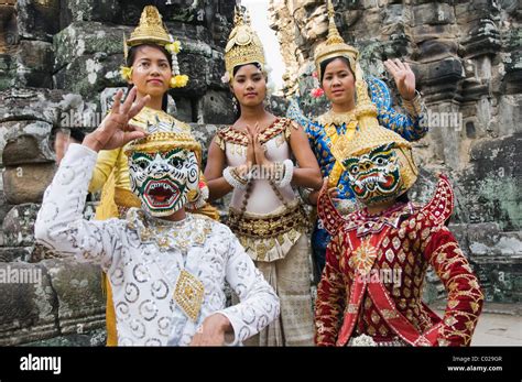 Apsara Dancers At The Bayon Temple Angkor Temples Siem Reap Cambodia