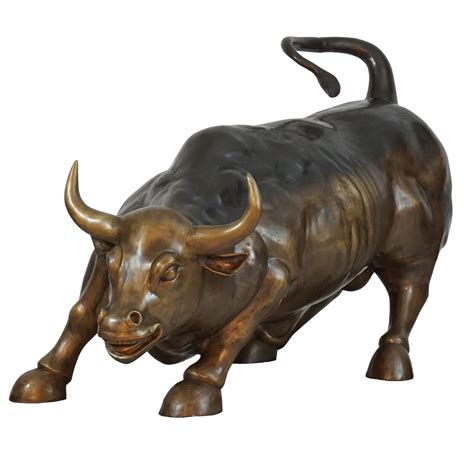 Large Wall Street Bull Bronze Sculpture — AllSculptures