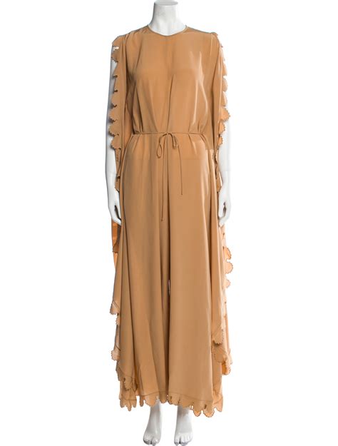 Stella Mccartney Silk Crew Neck Jumpsuit Neutrals Rise