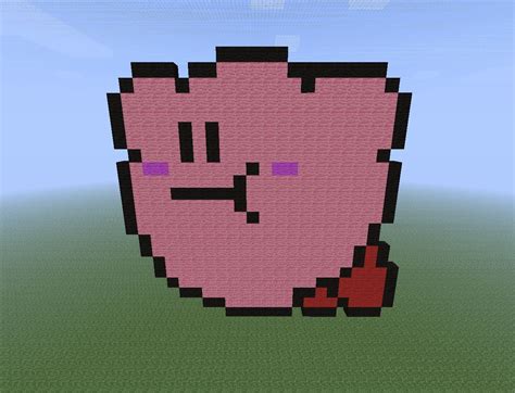 Minecraft Pixel Art Kirby Grid