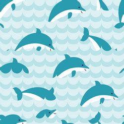 Seamless Pattern With Flock Of Cute Cartoon Sharks